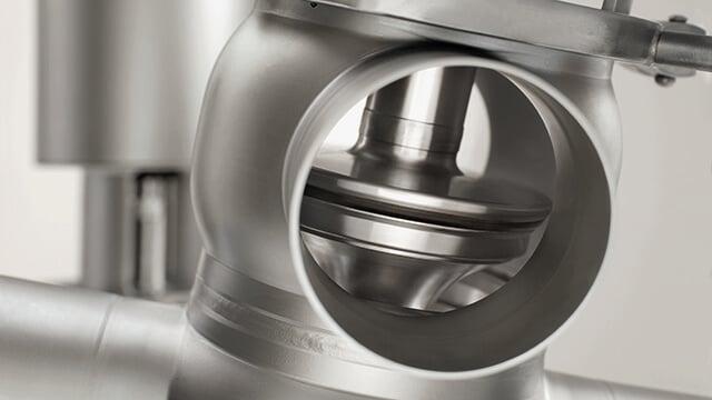 Single seat valve closeup